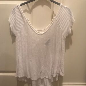White Basic Tee Cross Back